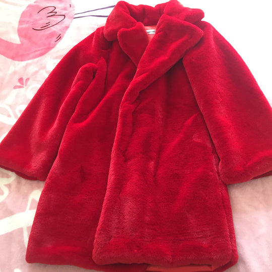Damen luxuriöser Fleece-Mantel EB