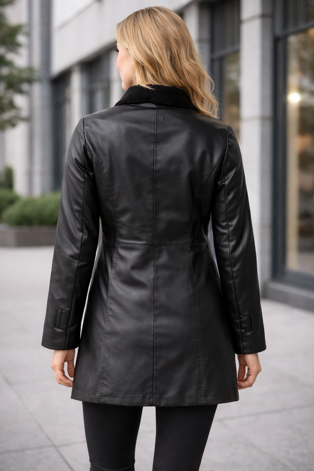 EB | Eleganter Leder Trenchcoat