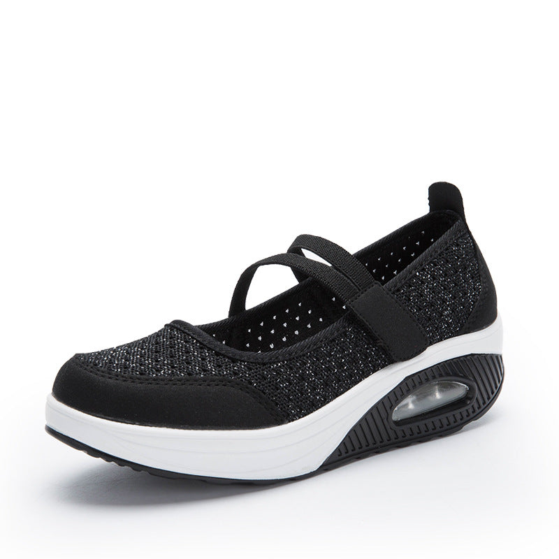 Damen Bequeme Slip-On Laufschuhe mit atmungsaktivem Obermaterial und dämpfender Sohle EB