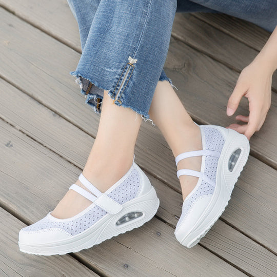 Damen Bequeme Slip-On Laufschuhe mit atmungsaktivem Obermaterial und dämpfender Sohle EB