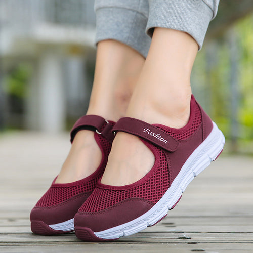 Damen Atmungsaktive Freizeitschuhe mit verstellbarem Riemen EB