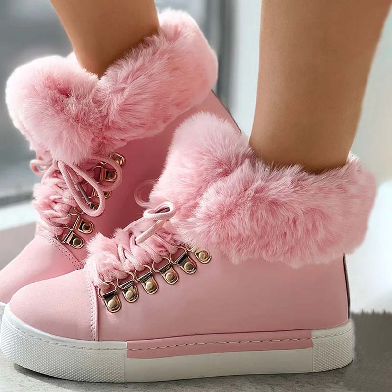 Warme Plüsch Plattform Stiefeletten EB