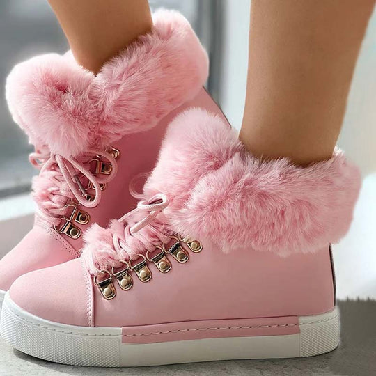 Warme Plüsch Plattform Stiefeletten EB