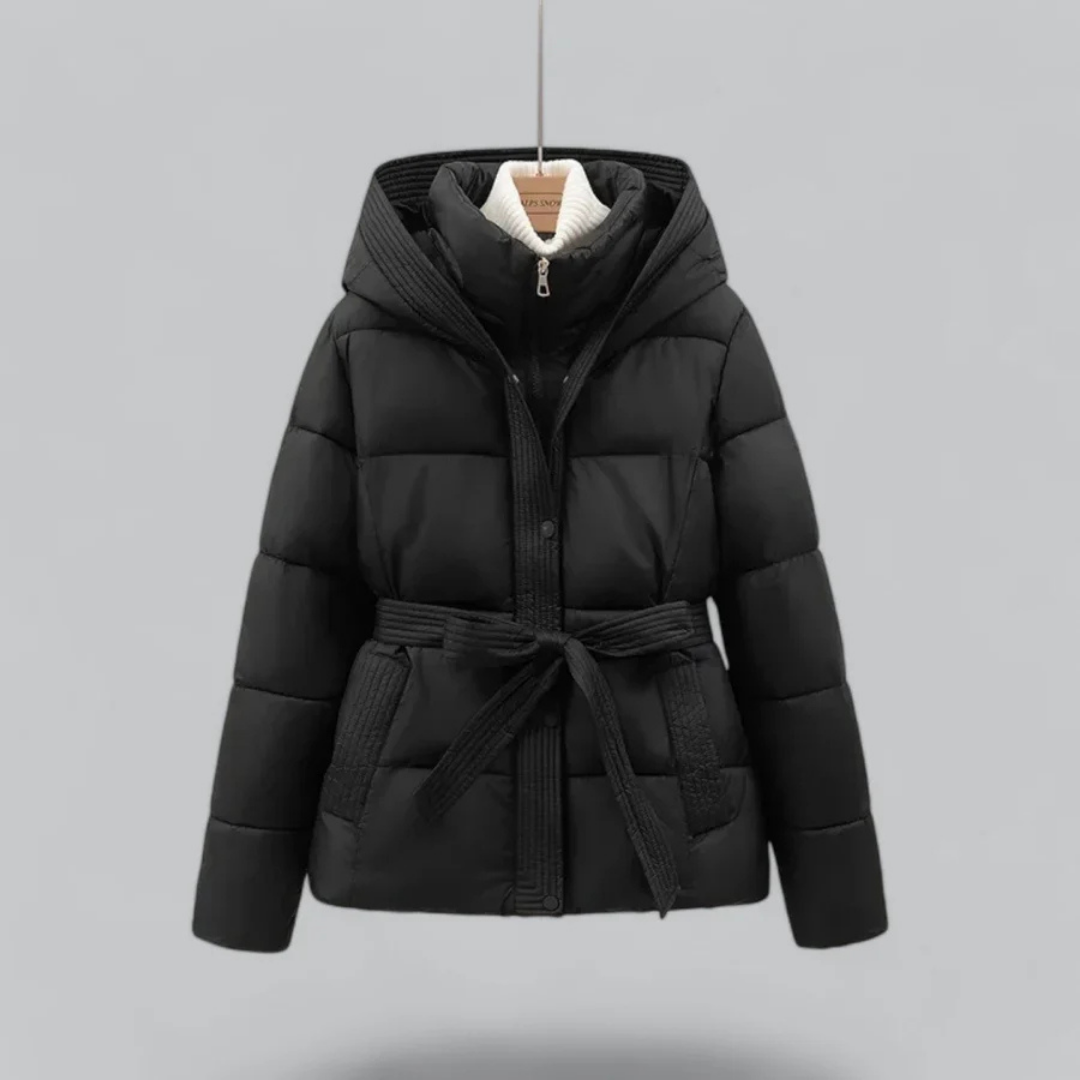 EB | Winter Puffer Gürtel Kapuze Jacke - Kurze