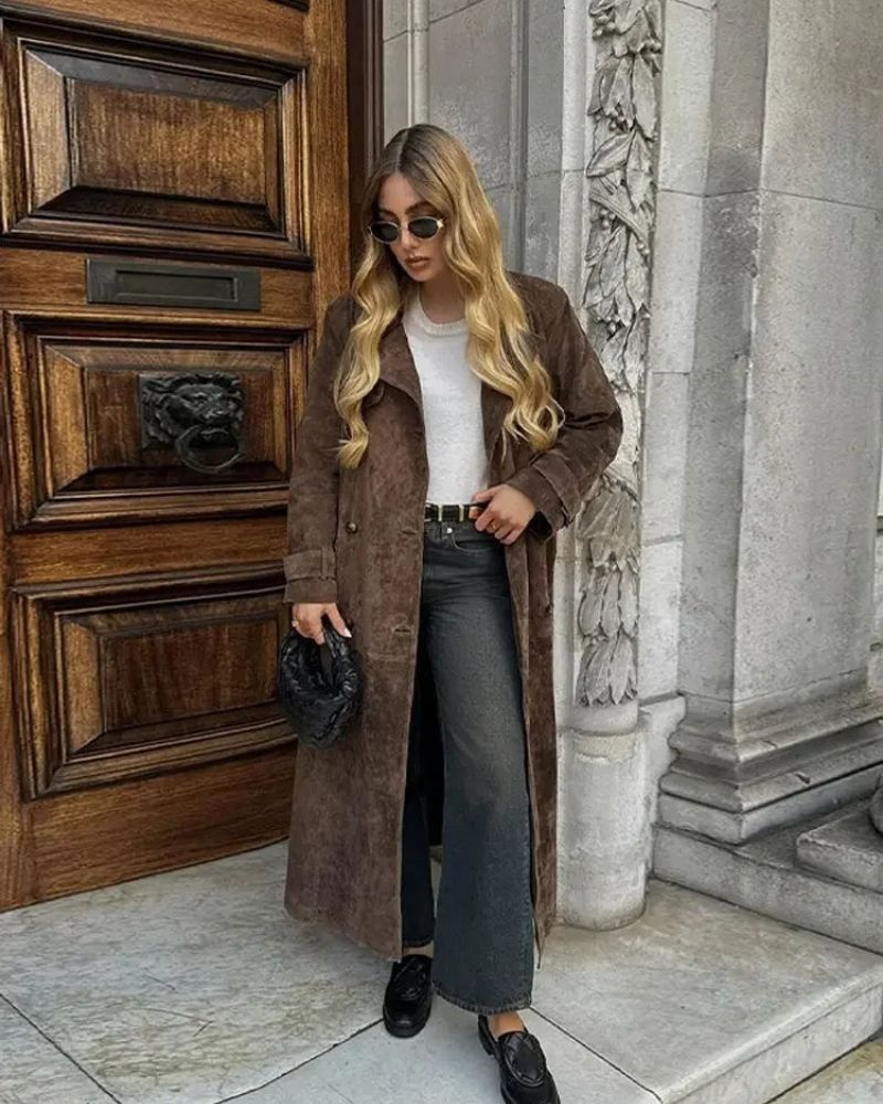 EB | Wildleder Langer Mantel
