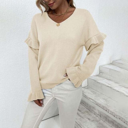 EB | Einfarbiger Strickpullover Für Kalte Tage