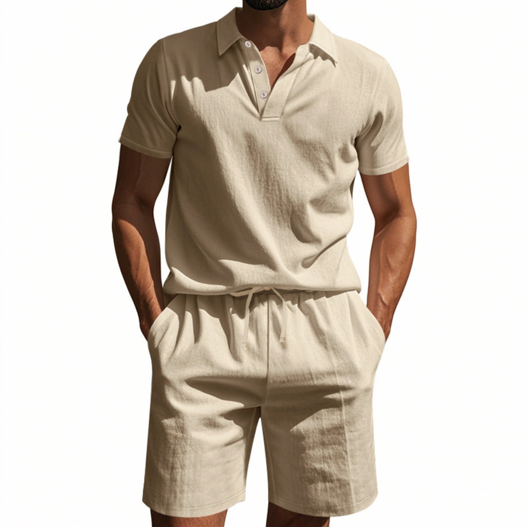 EB | Kurzärmliges Poloshirt und Shorts Strandanzug