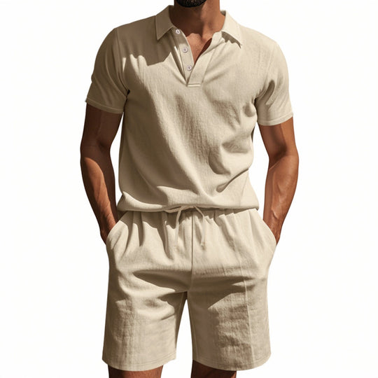 EB | Kurzärmliges Poloshirt und Shorts Strandanzug