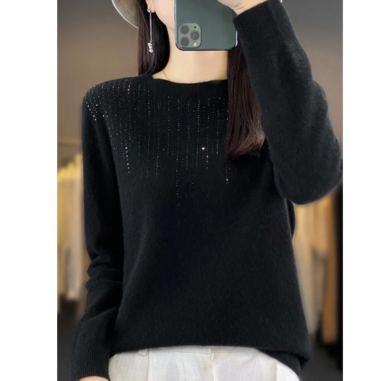 EB | Sweatshirt - Weicher Strickpullover mit funkelnden Details
