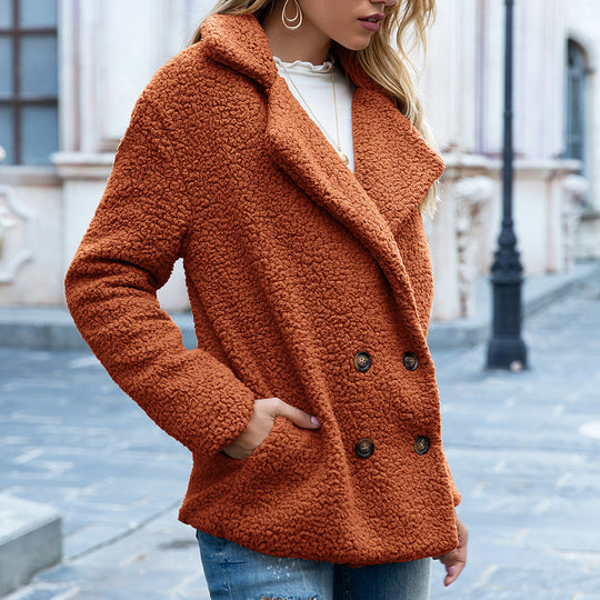 EB | Dicke Lange Jacke mit Knöpfen für Frauen