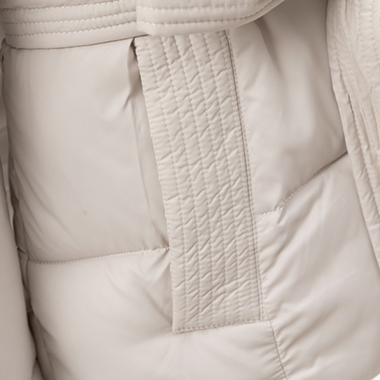 EB | Damen Pufferjacke mit Kapuze und Gürtel
