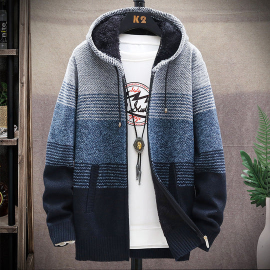 EB | Lässige lange Jacke mit Kapuze für Männer