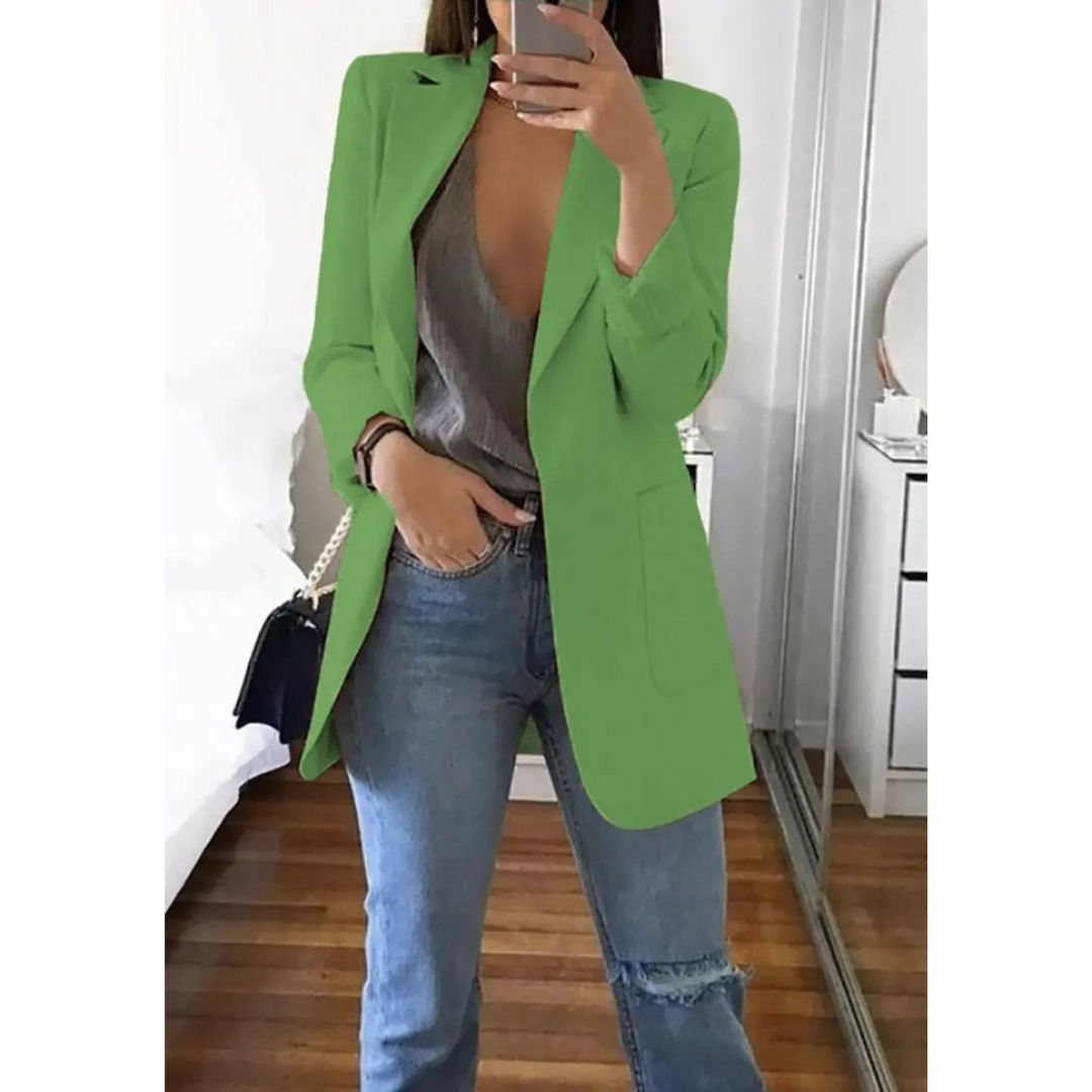 Doppelreihiger Blazer mit Druck, Damen Bürooutfit