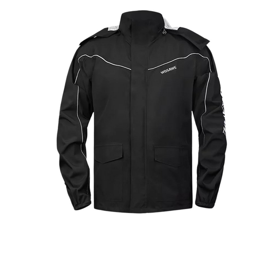 EB | Herren Motorrad Regenjacke Wasserdicht - Reflexschwarz/Grün S-2XL