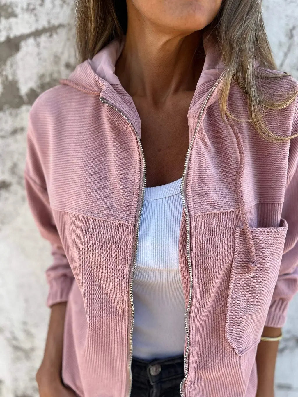 EB | Corduroy-Jacke mit Kapuze