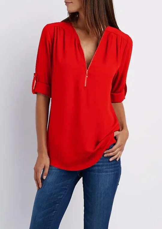 EB | Chiffonbluse mit Reißverschluss