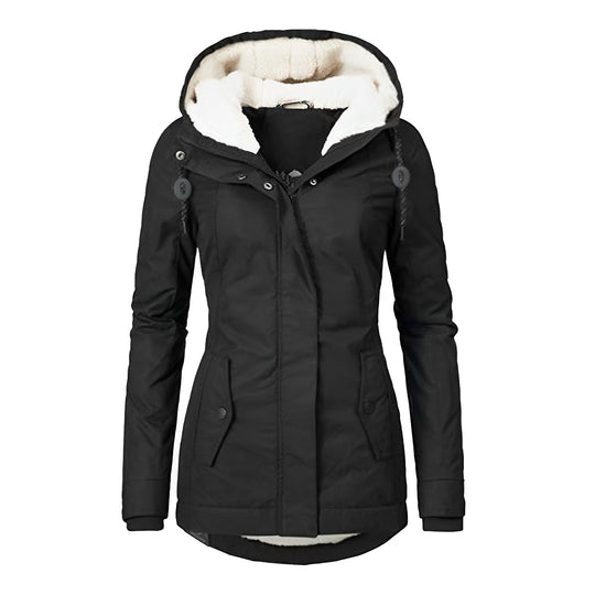 EB | Warmer Plissierte Jacke mit Kapuze für Frauen