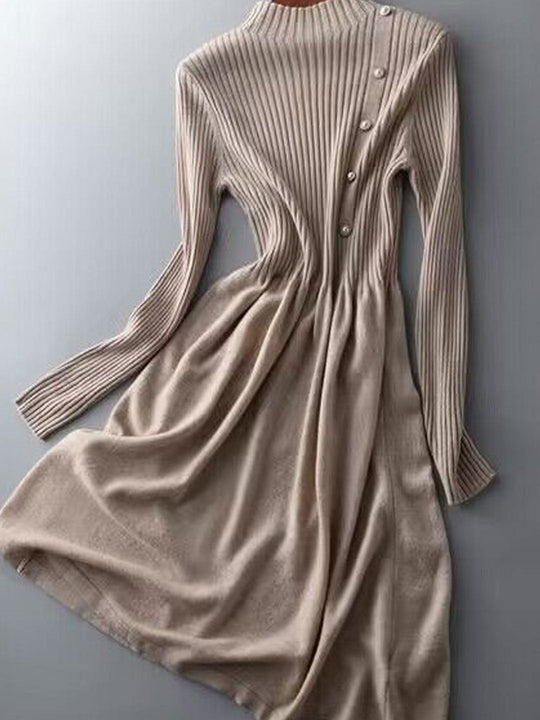EB | Kleid - Elegantes Rollkragen Strickkleid
