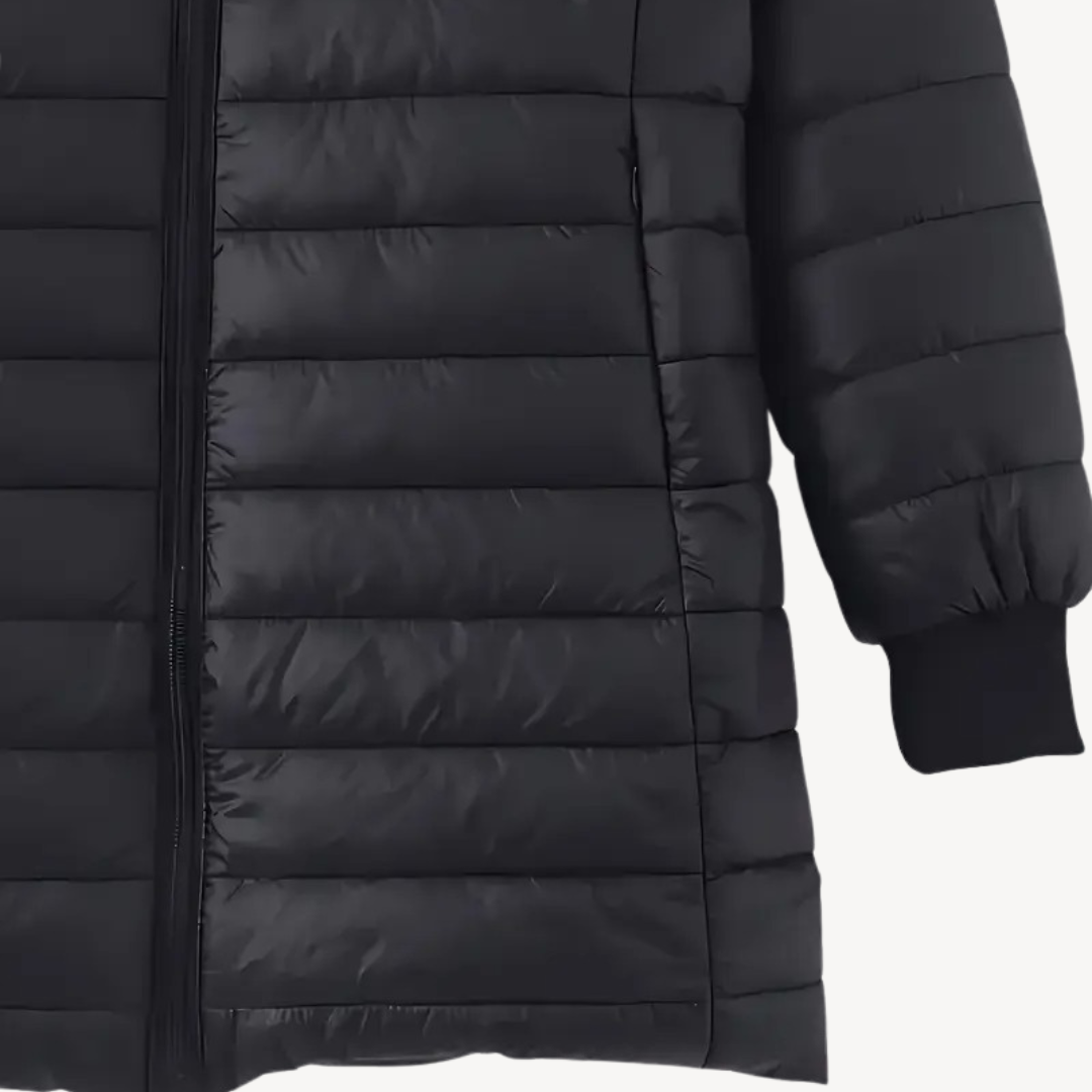 EB | Damen Kapuzen-Puffermantel mit Sherpa-Futter