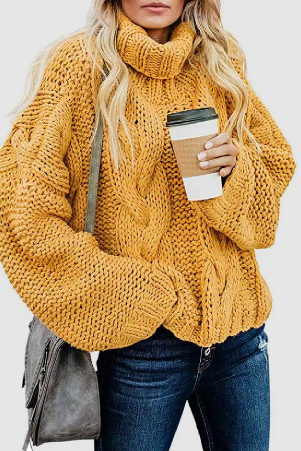 EB | Eleganter Strick-Cashmere-Pullover mit Rollkragen in einfarbig Ideal für den Winter