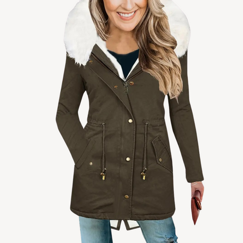 EB | Damen Kunstpelz Kapuzen Parka Jacke