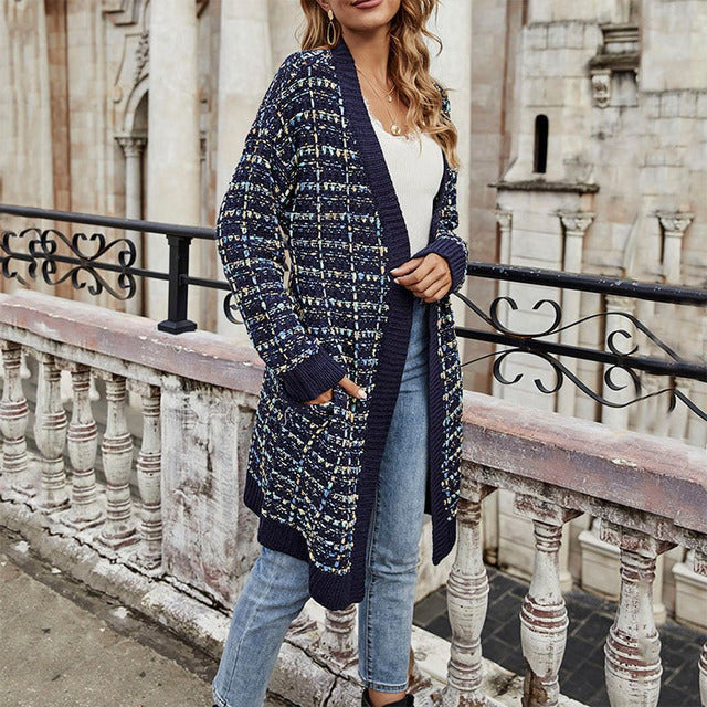 EB | Farbiger Langer Cardigan Polyester Warm, Bequem