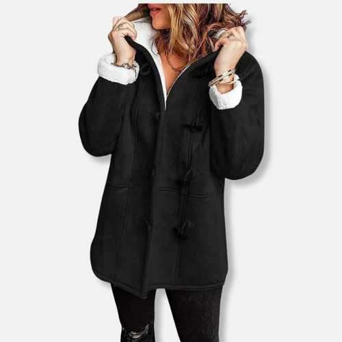 EB | Fleecejacke - Relaxed Fit - Kapuze - Plüschfutter - Mittellang - Toggle-Verschluss