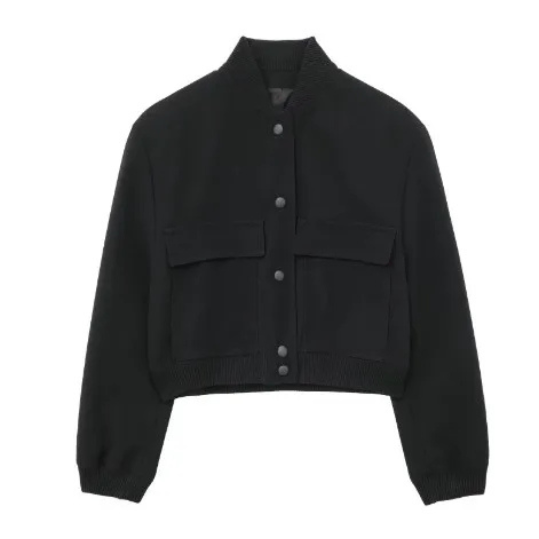 EB | Kurze Jacke mit Rundhalsausschnitt für Frauen