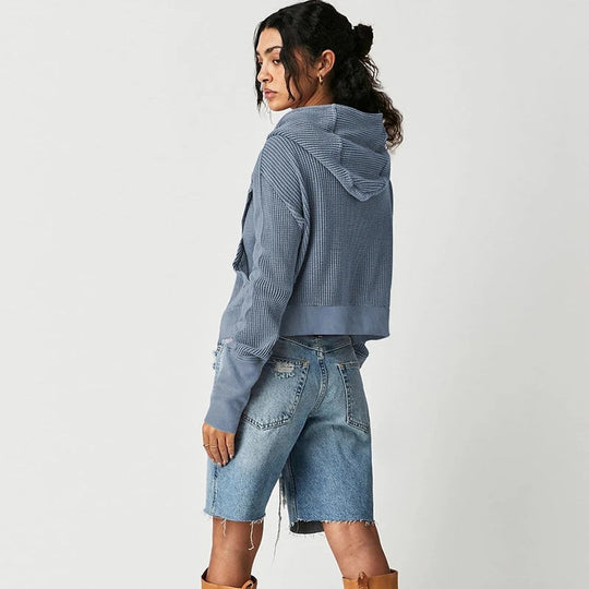 EB | Lässiger Hoodie mit Strukturiertem Gewebe Weich und Bequem Perfekt für Den Alltag