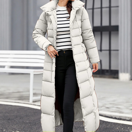 EB | Elegante Pufferjacke mit Umlegekragen und Knopf für Damen