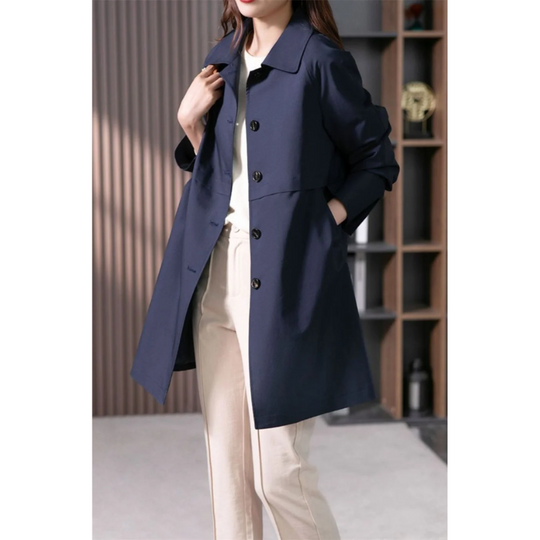 EB | Stylischer Einreihiger Kurzer Trenchcoat für Damen
