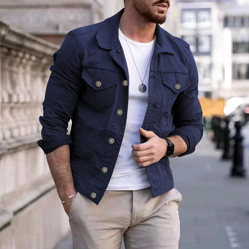 EB - Klassisch gefärbte Jeansjacke für Männer