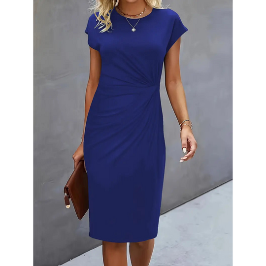 EB | Damen Taillenakzent Stil Kleid Kurzärmlich