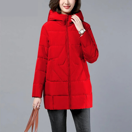 EB | Elegante unifarbene gerippte gesteppte Jacke mit Reißverschluss ideal für Herbst/Winter