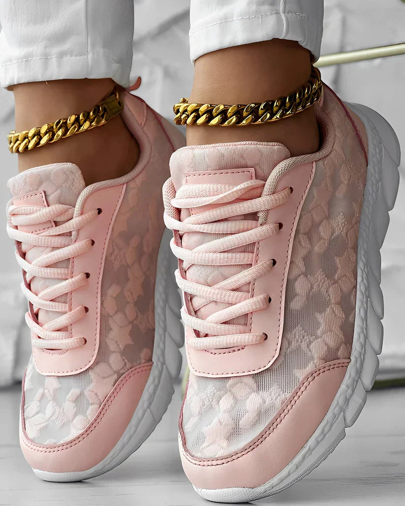 LässigeAtmungsaktive Sneaker Mit Blumenmuster Damen EB