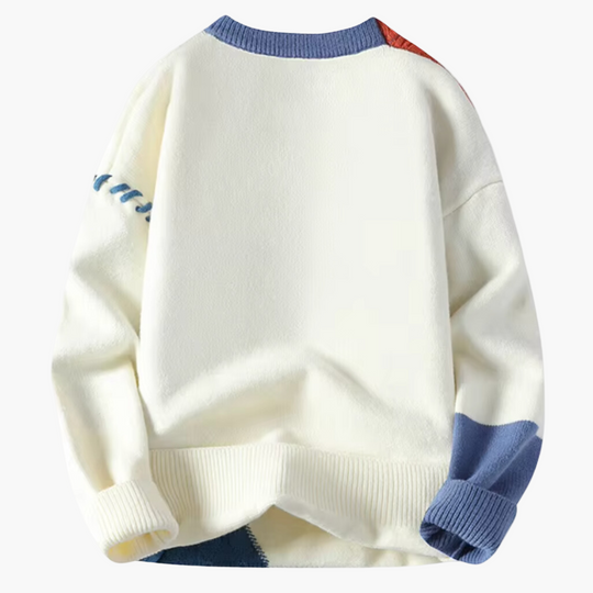 EB | Patchwork Strickpullover Im Modernen Design - Perfekt für Herbst und Winter
