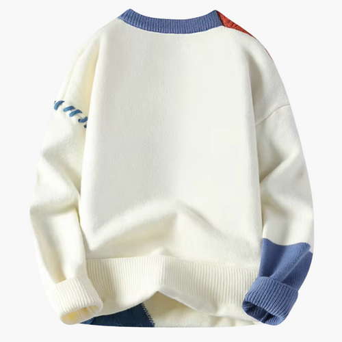 EB | Patchwork Strickpullover Im Modernen Design - Perfekt für Herbst und Winter