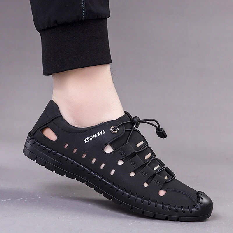 Outdoor Aviator Sandalen aus Leder mit gewickelter Zehe EB EB