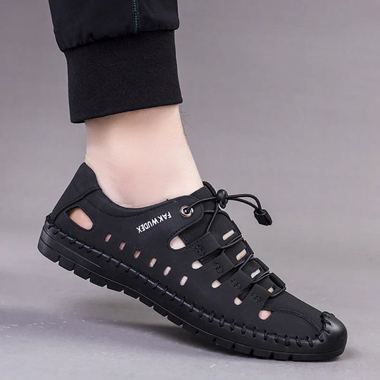Outdoor Aviator Sandalen aus Leder mit gewickelter Zehe EB EB
