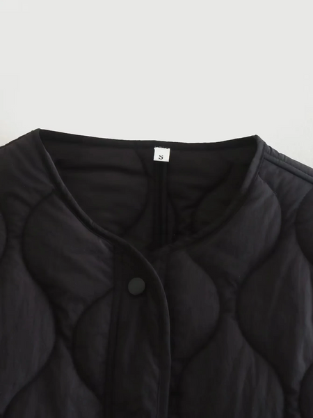 EB | Elegante Langarm-Steppjacke mit Ein-Knopf-Verschluss Ideal für Herbst/Winter
