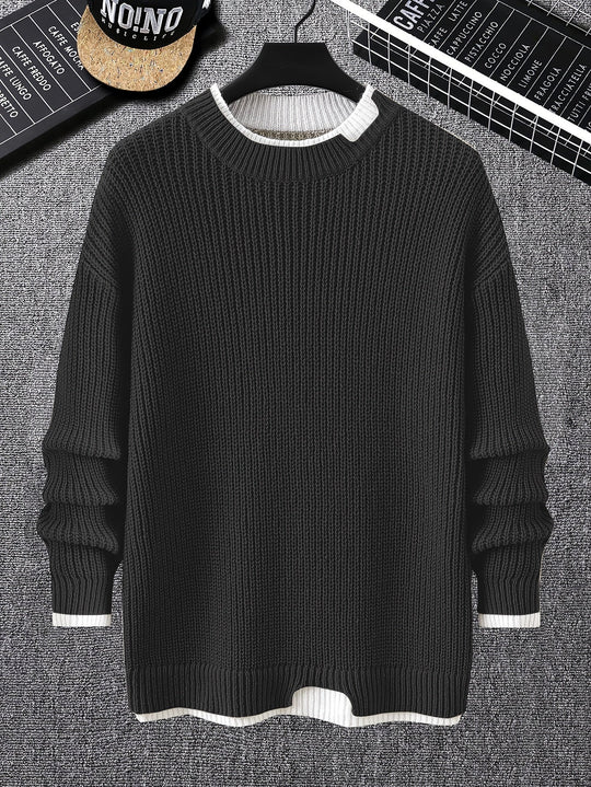 EB | Überdimensionierter Strickpullover Acryl Lässig und Warm