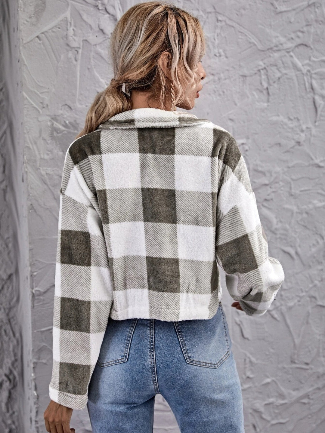 EB | Karierter Button-Down-Kragenjacke
