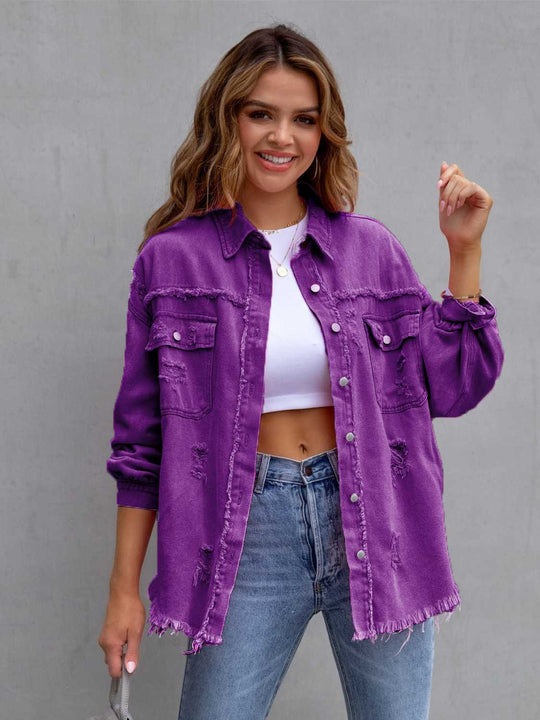 EB | Distressed Drop Shoulder Denimjacke