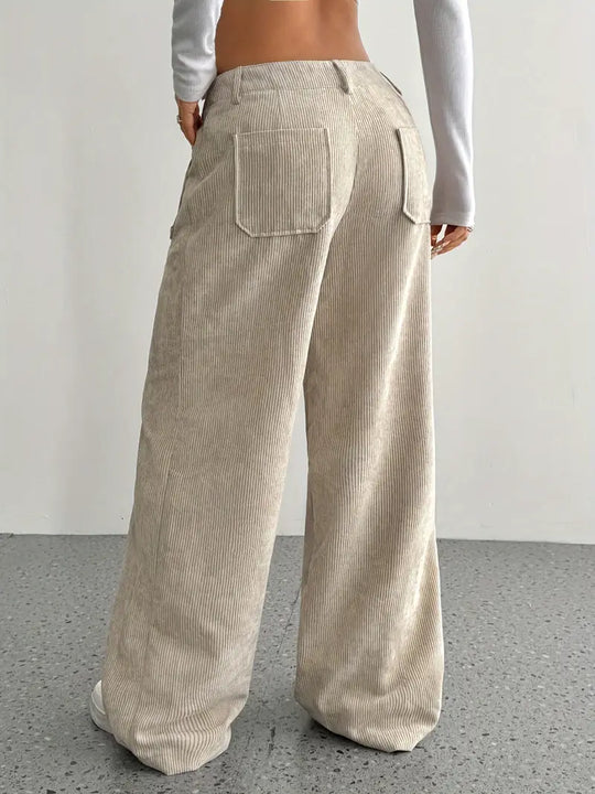 EB | Weite Cordhose für Damen Aus Baumwollmischung