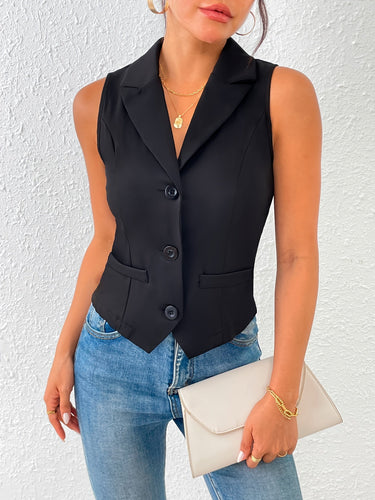 EB | Damen Chic Frühling Schwarz Weste