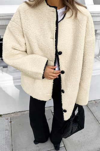 EB | Patchwork Rundhals Warme Lockere Jacke