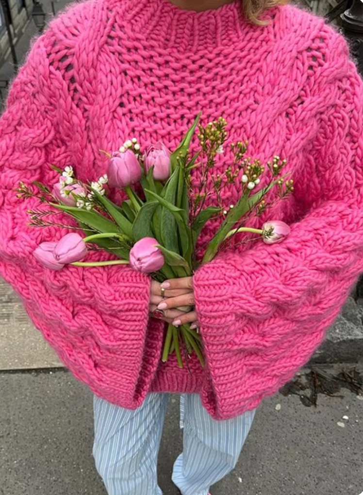 EB | Grobstrick Großer Pullover mit hohem Kragen