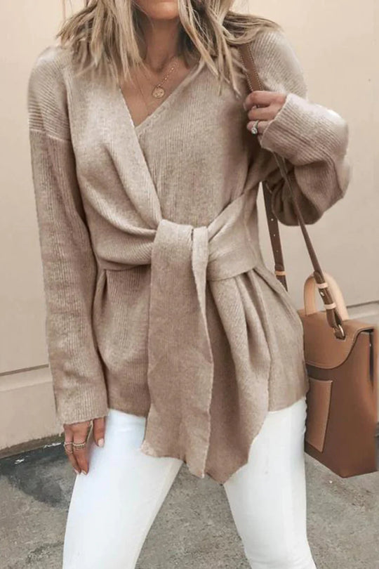 EB | Lässige, solide Patchwork-Strickjacke