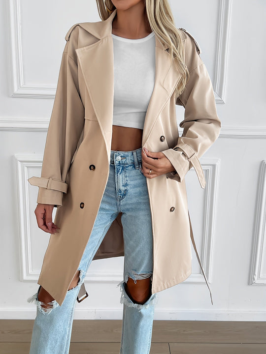 EB | Gürteltrenchcoat mit langen Ärmeln für Frauen Perfekt für den Alltag