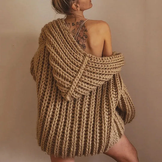 EB | übergroßer Strick-Hoodie-Pullover